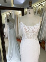 2025 New elegant long gown mermaid wedding dress lace tulle net formal guest ladies women for bride girl