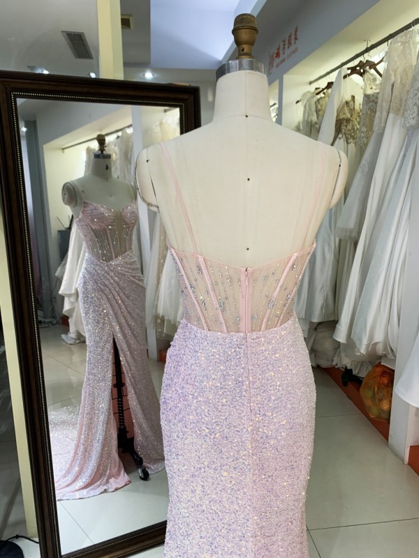 New prom dress custom manufacturers pink color evening dress colorful custom women prom dress elegant 2025
