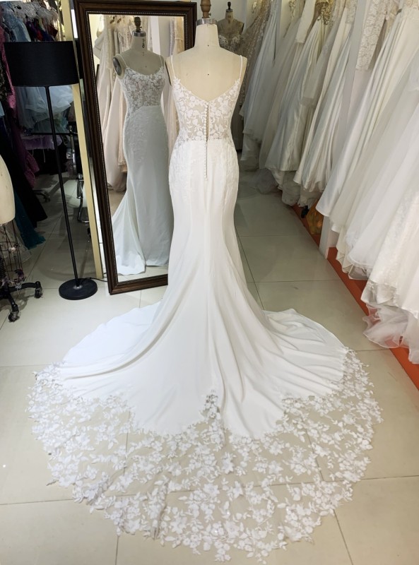 2025 New elegant long gown mermaid wedding dress lace tulle net formal guest ladies women for bride girl