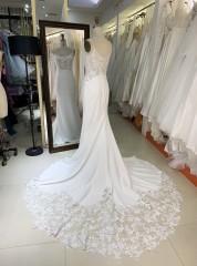 2025 New elegant long gown mermaid wedding dress lace tulle net formal guest ladies women for bride girl