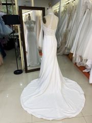 2025 Romantic Lace V-neck Backless Mermaid Wedding Dress Spaghetti High-end Embroidery Wedding Dress