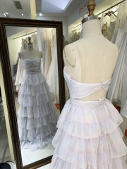 New Ruffle long gown pleat contract color evening dress colorful custom women prom dress elegant 2025