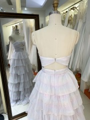 New Ruffle long gown pleat contract color evening dress colorful custom women prom dress elegant 2025