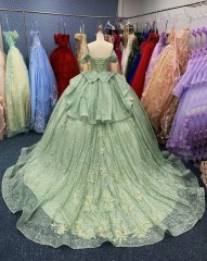 Quinceanera Luxury Beaded Glitter Embroidered Flower Ball Gown Prom Dress Sweetheart Quinceanera Dress 2025