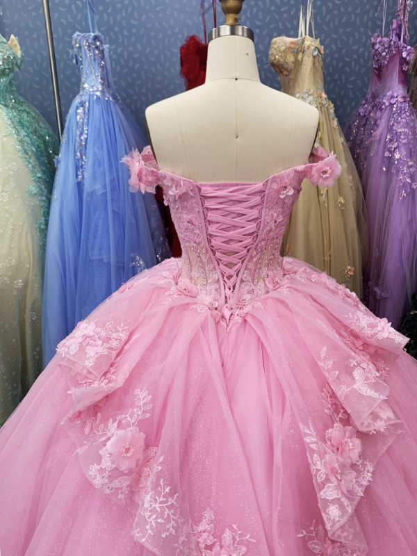 2025 Fashion Custom Sweet Pink Embroidery Coming of Age Ceremony Princess Carnival Dress Luxury Ball Gown Quinceanera Dress