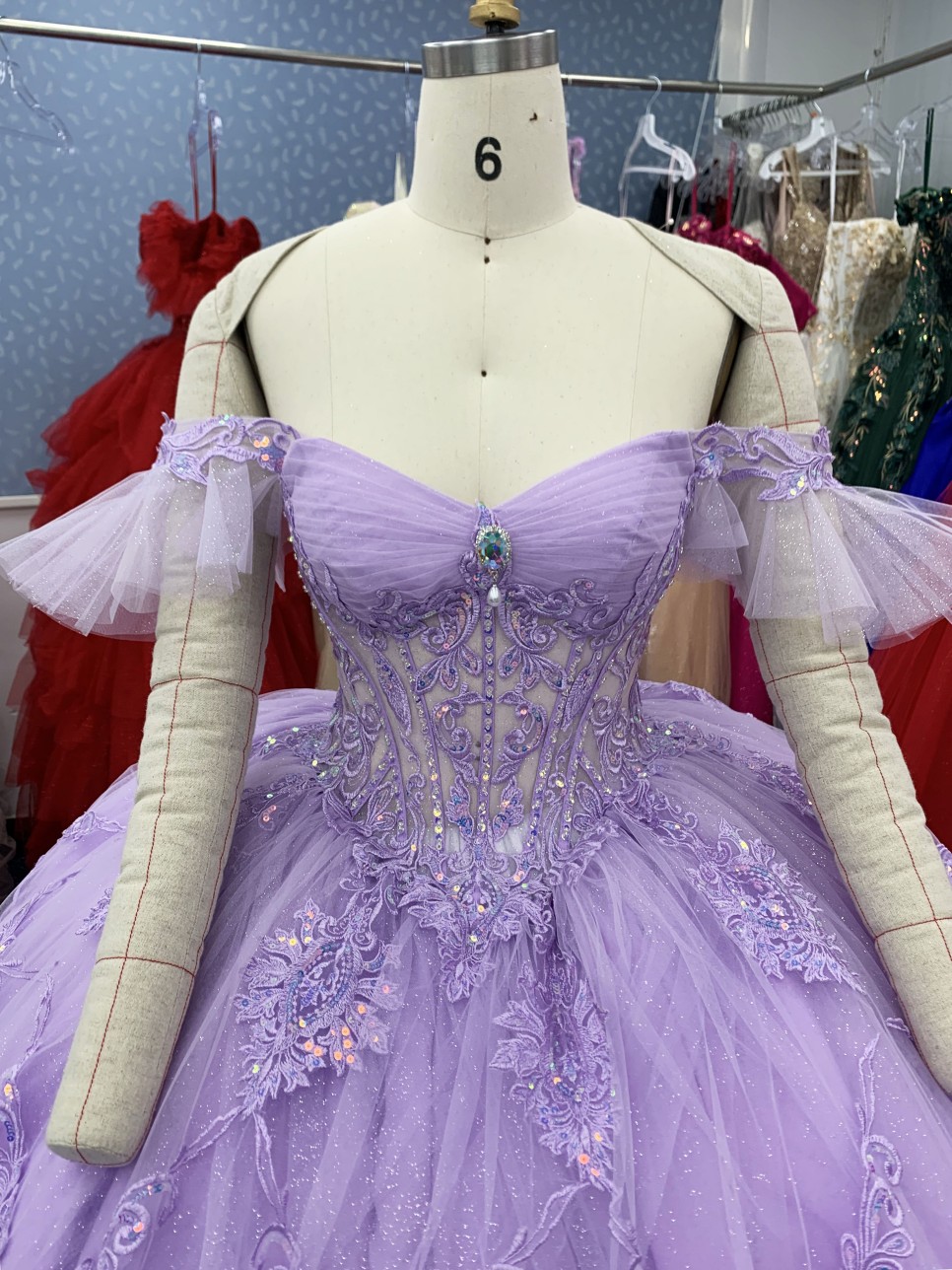 2025 Purple Off Shoulder dresses for quinceanera Party Evening Dresses Classic Formal Flower ball gown for girls