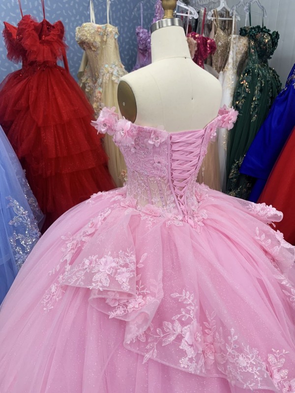 2025 Fashion Custom Sweet Pink Embroidery Coming of Age Ceremony Princess Carnival Dress Luxury Ball Gown Quinceanera Dress