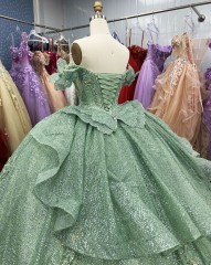 Quinceanera Luxury Beaded Glitter Embroidered Flower Ball Gown Prom Dress Sweetheart Quinceanera Dress 2025