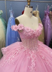 2025 Fashion Custom Sweet Pink Embroidery Coming of Age Ceremony Princess Carnival Dress Luxury Ball Gown Quinceanera Dress