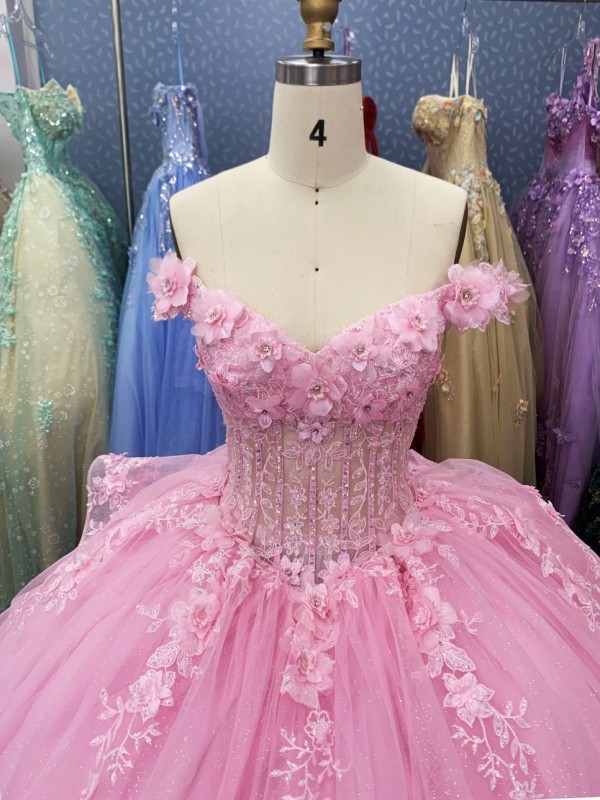 2025 Fashion Custom Sweet Pink Embroidery Coming of Age Ceremony Princess Carnival Dress Luxury Ball Gown Quinceanera Dress