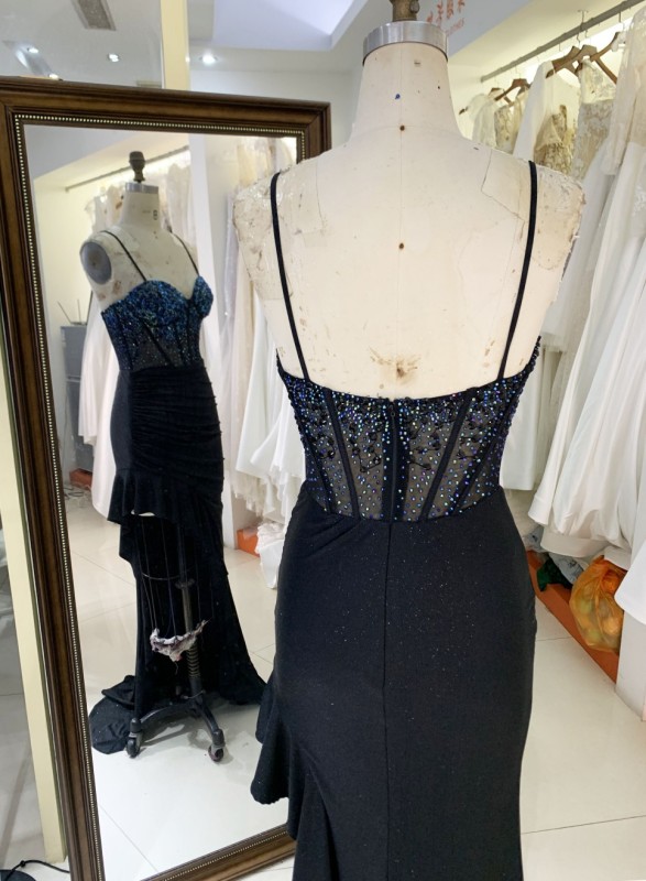 High Quality America wholesale LA brand Elegant Ladies Slim Embroidery prom dress ruffle Formal Style Prom Dress 2025