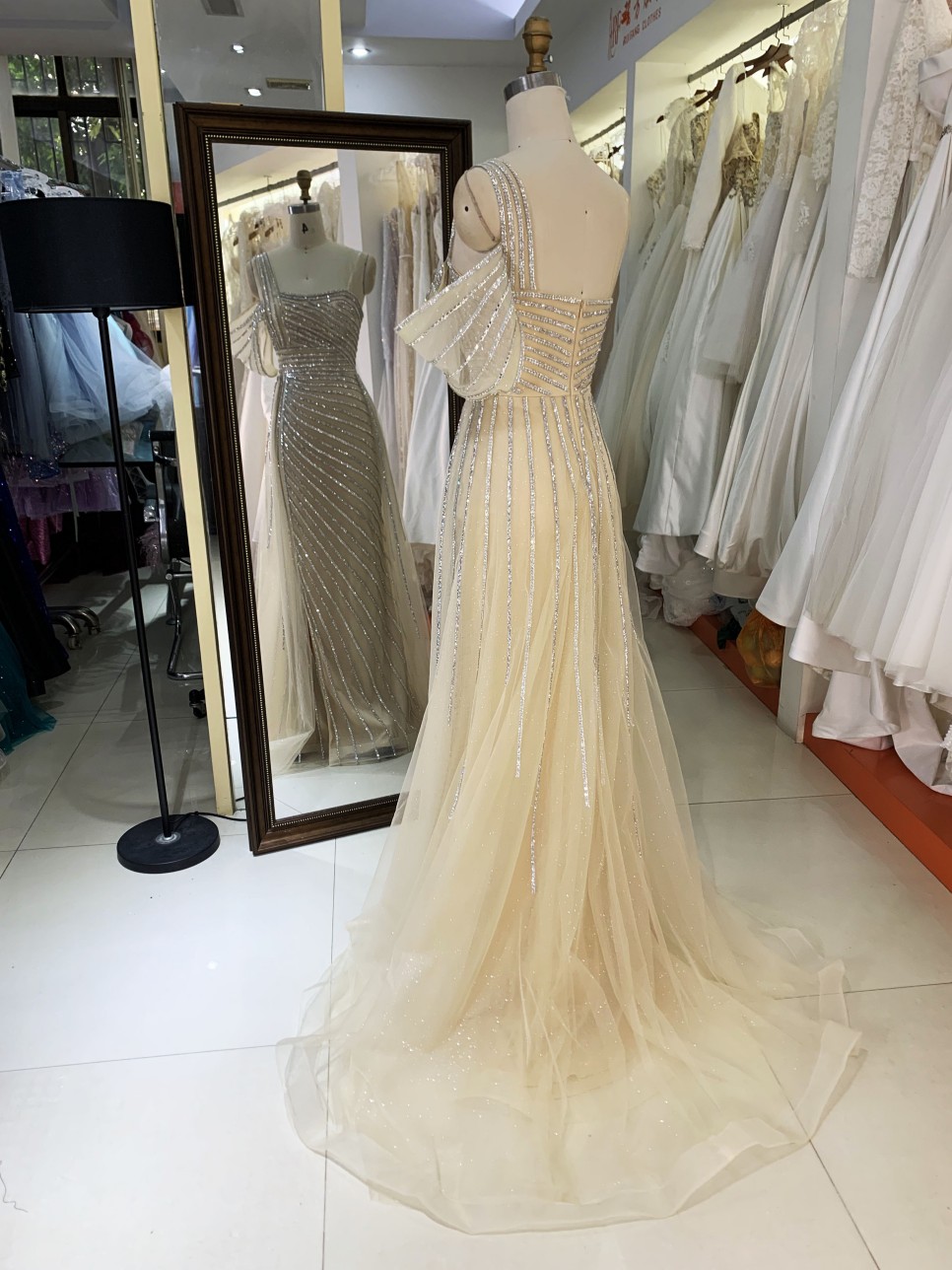 New America wholesale party breathable one shoulder beading chain long evening custom crystal embellished gown prom dress 2025