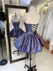 2025 New fashion design jacquard ruffle multi-color short skirt sleeveless party dress princess wholesale prom dress for teens