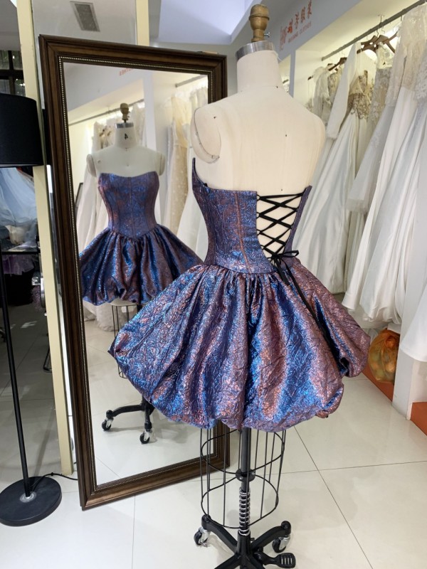 2025 New fashion design jacquard ruffle multi-color short skirt sleeveless party dress princess wholesale prom dress for teens