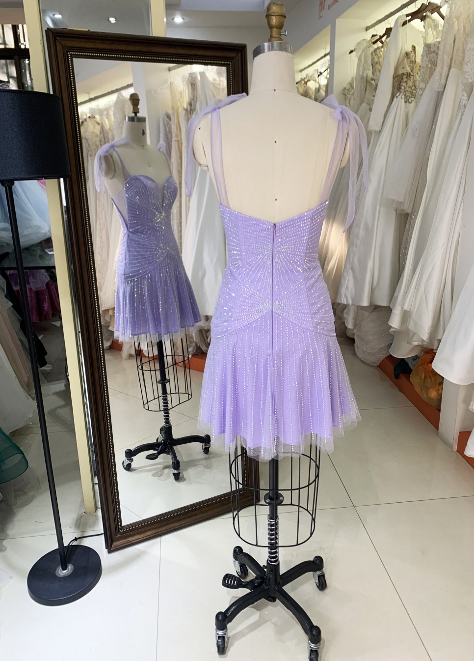 2025 Wholesale New Fashionable short prom dresses Sexy Open Back with Rhinestone Evening Prom Dress