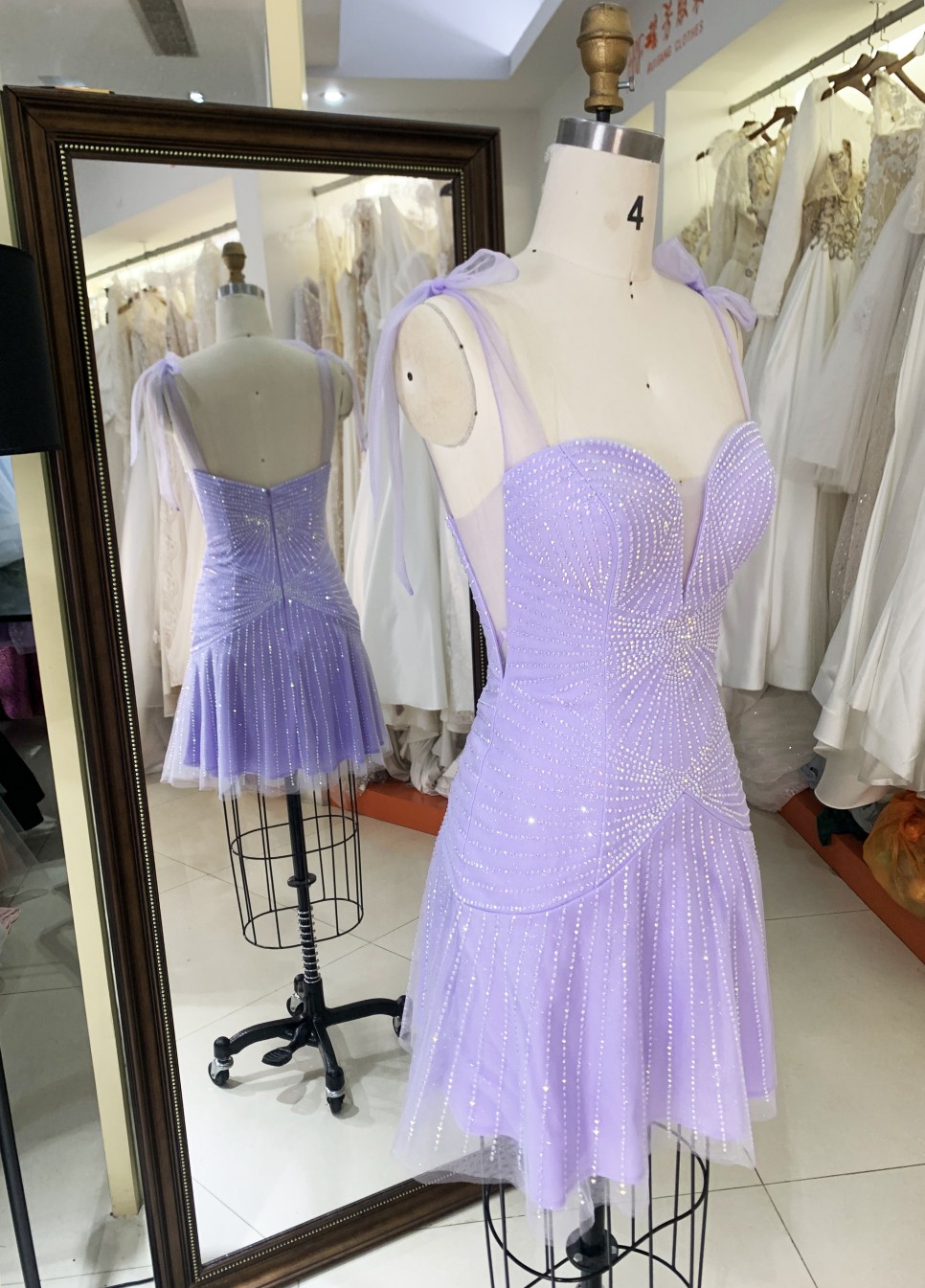 2025 Wholesale New Fashionable short prom dresses Sexy Open Back with Rhinestone Evening Prom Dress