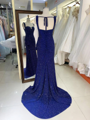 Sparkling navy blue Dresses For Party sexy evening dress slim backless wholesale elegant prom dresses 2025