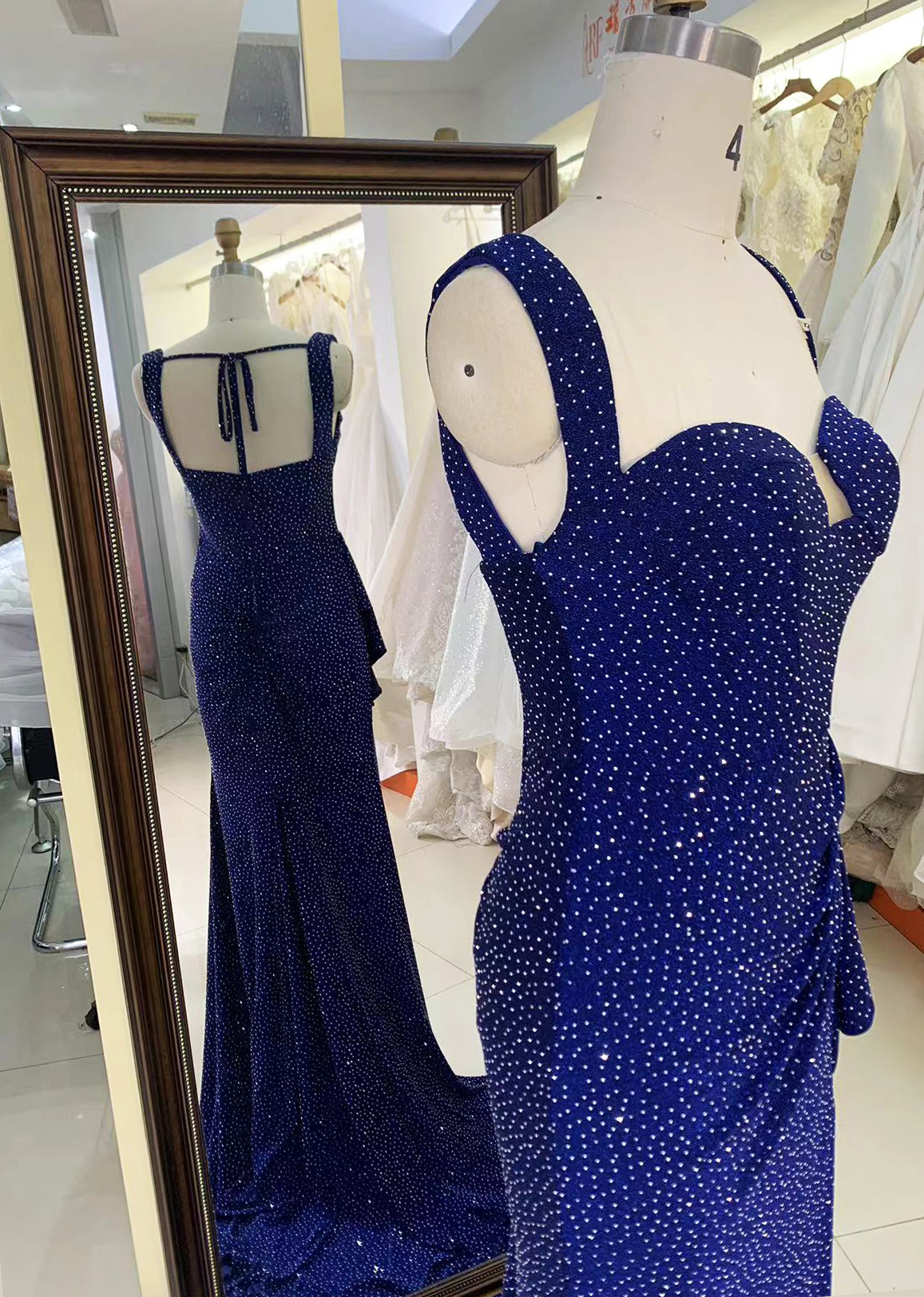 Sparkling navy blue Dresses For Party sexy evening dress slim backless wholesale elegant prom dresses 2025