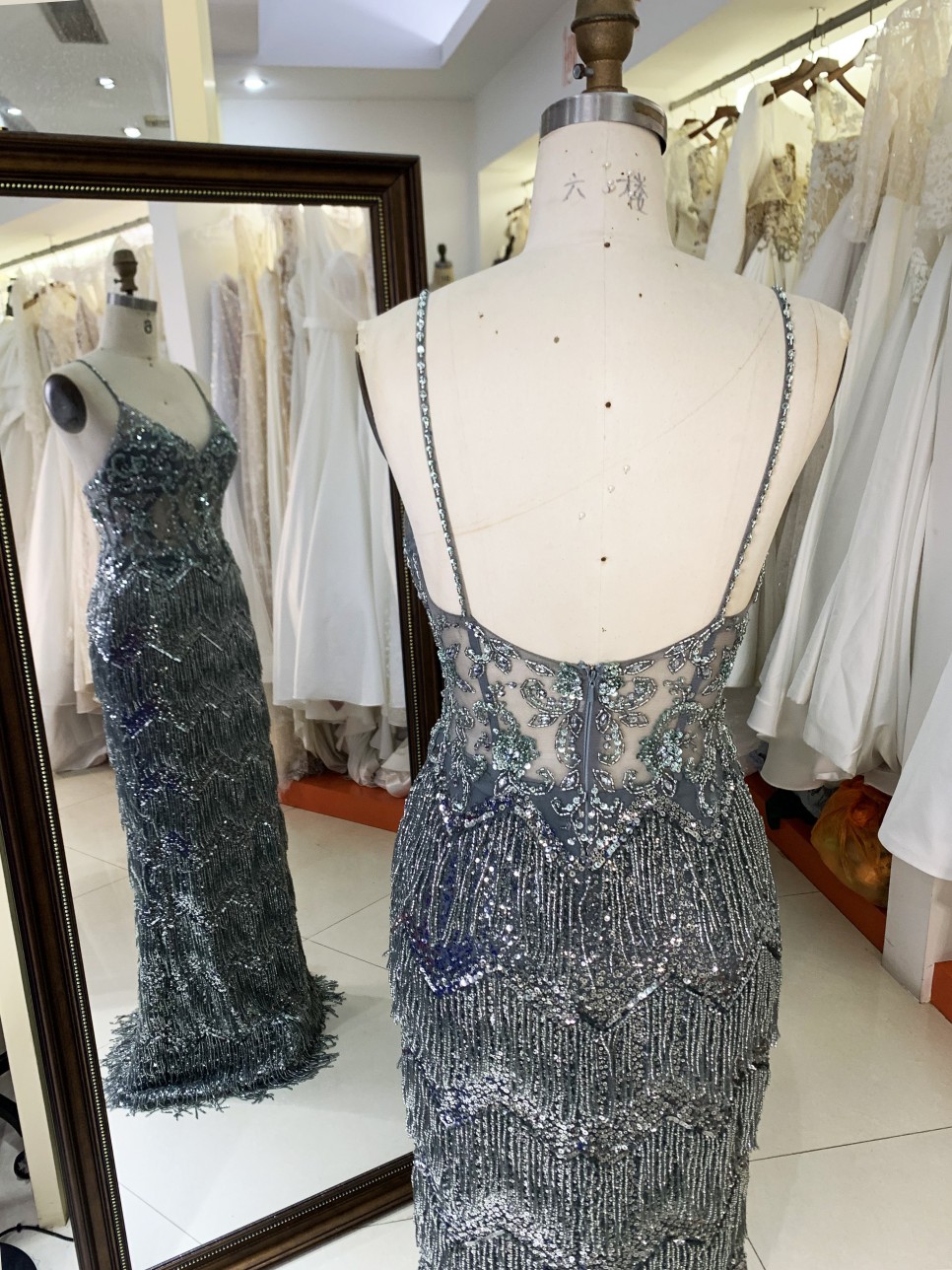 2025 V Neck Elegant Evening Prom Dress With Tassel Sequined Dress For Ladies Elegant Floor-length Dress with Beading