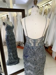 2025 V Neck Elegant Evening Prom Dress With Tassel Sequined Dress For Ladies Elegant Floor-length Dress with Beading