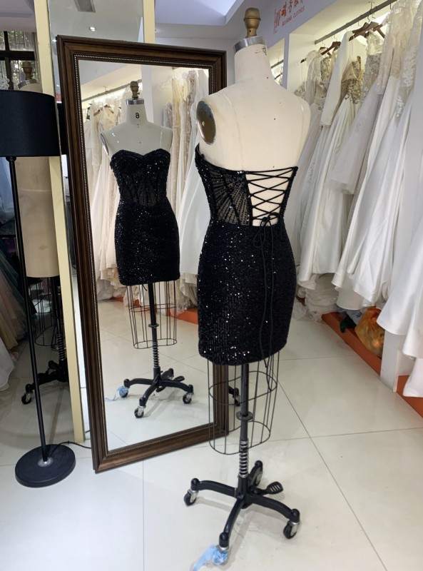 New Fashionable prom dresses Sexy Black corset sleeveless Evening Dress with rinhestone fringes dress For Party