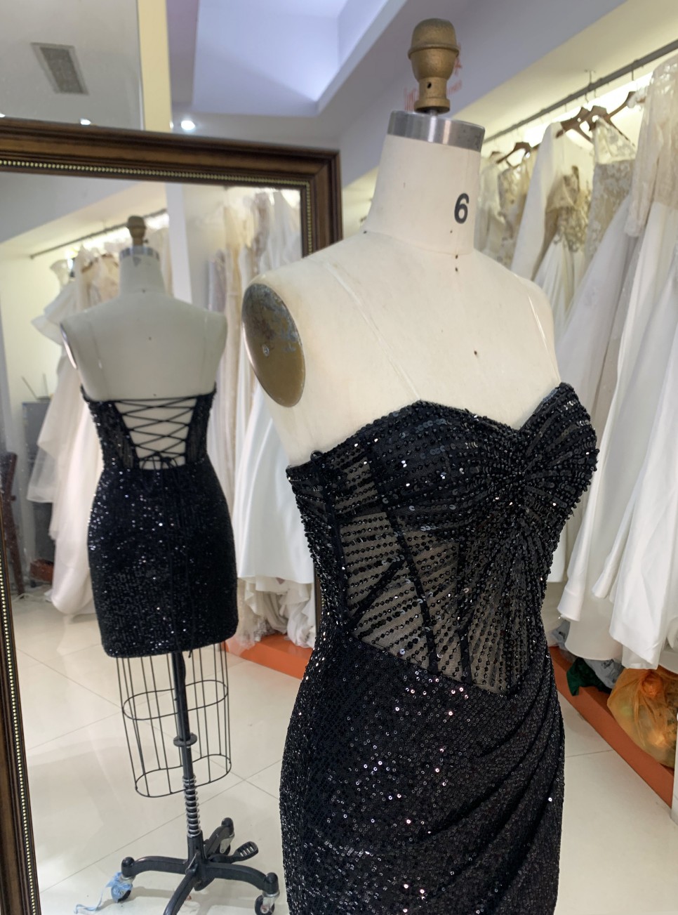 New Fashionable prom dresses Sexy Black corset sleeveless Evening Dress with rinhestone fringes dress For Party