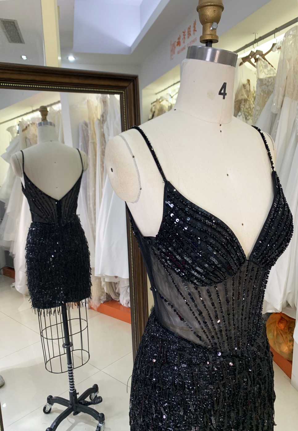 2025 Black fashion sexy tassel fringe sequin latin dance dress see-through corset party dress for Ladies Party Homecoming