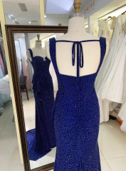 Sparkling navy blue Dresses For Party sexy evening dress slim backless wholesale elegant prom dresses 2025