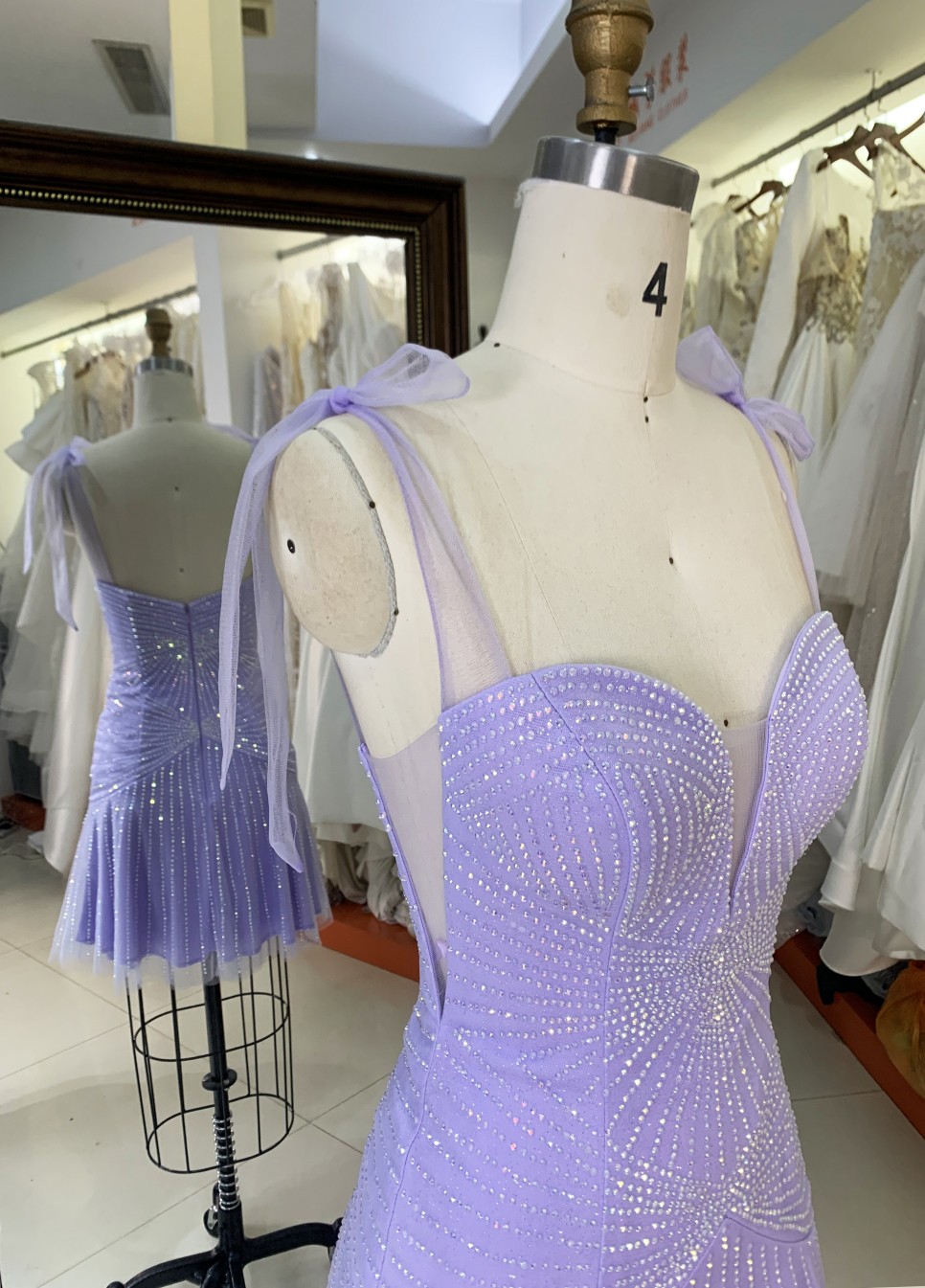 2025 Wholesale New Fashionable short prom dresses Sexy Open Back with Rhinestone Evening Prom Dress