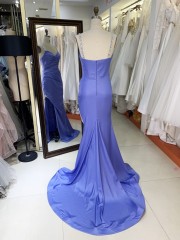 2025 New blue wholesale elegant sweetheart pleat beading straps prom party dresses for women evening gown