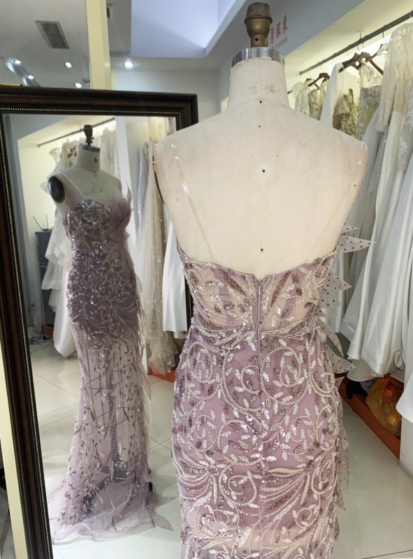 2025 New sexy elegant straps 3D flower wholesale elegant long gowns evening dresses women for prom dress girl