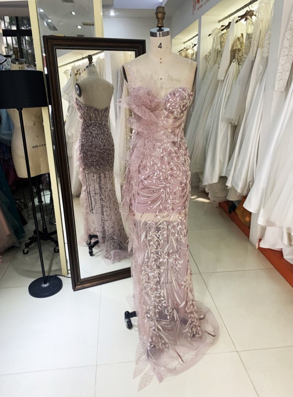 2025 New sexy elegant straps 3D flower wholesale elegant long gowns evening dresses women for prom dress girl