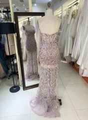 2025 New sexy elegant straps 3D flower wholesale elegant long gowns evening dresses women for prom dress girl