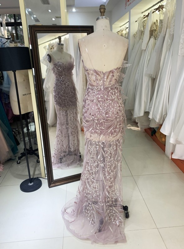 2025 New sexy elegant straps 3D flower wholesale elegant long gowns evening dresses women for prom dress girl