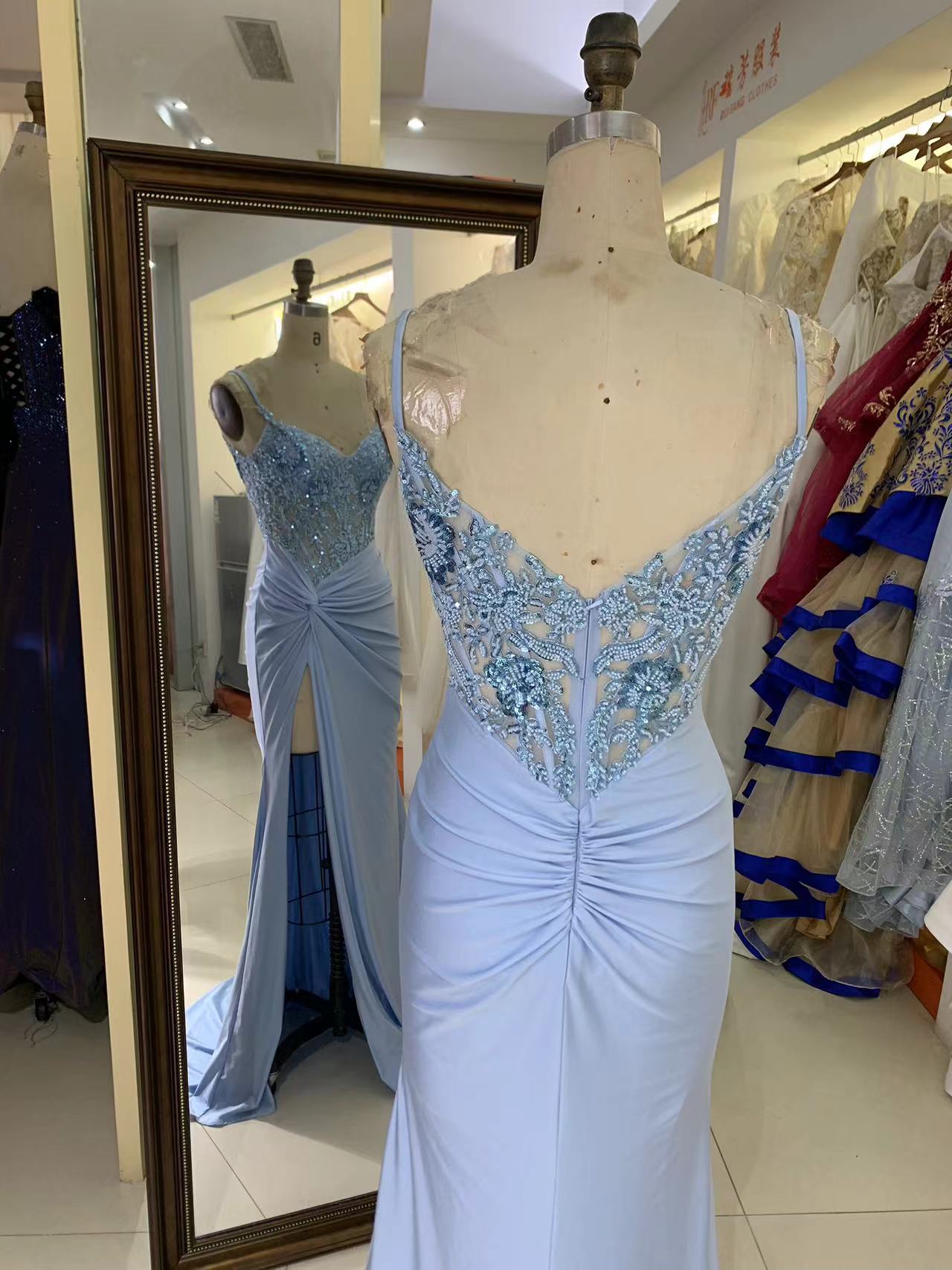 2025 New sexy satin straps pleat wholesale elegant long gowns evening dresses for bride prom dress girl