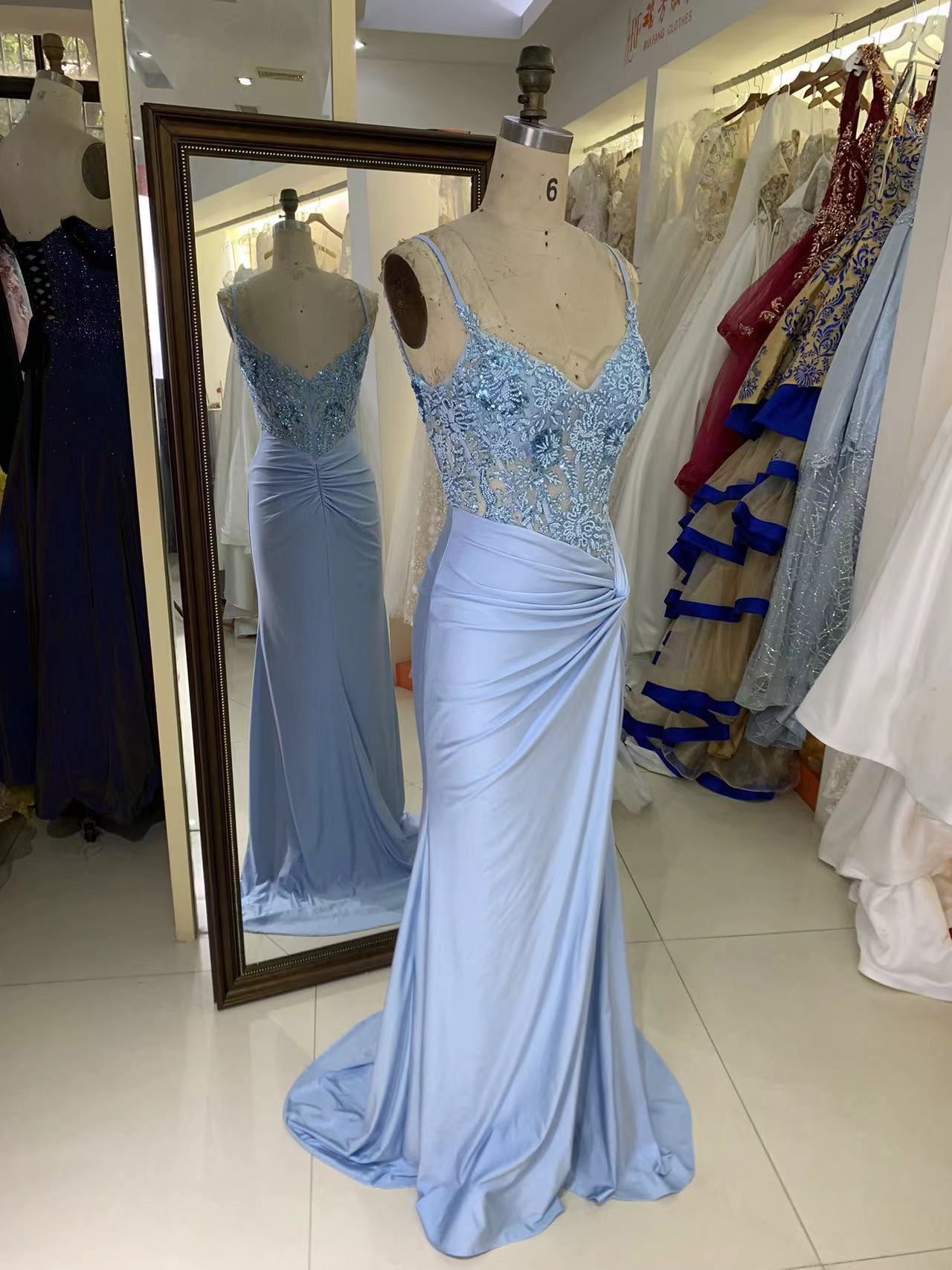 2025 New sexy satin straps pleat wholesale elegant long gowns evening dresses for bride prom dress girl