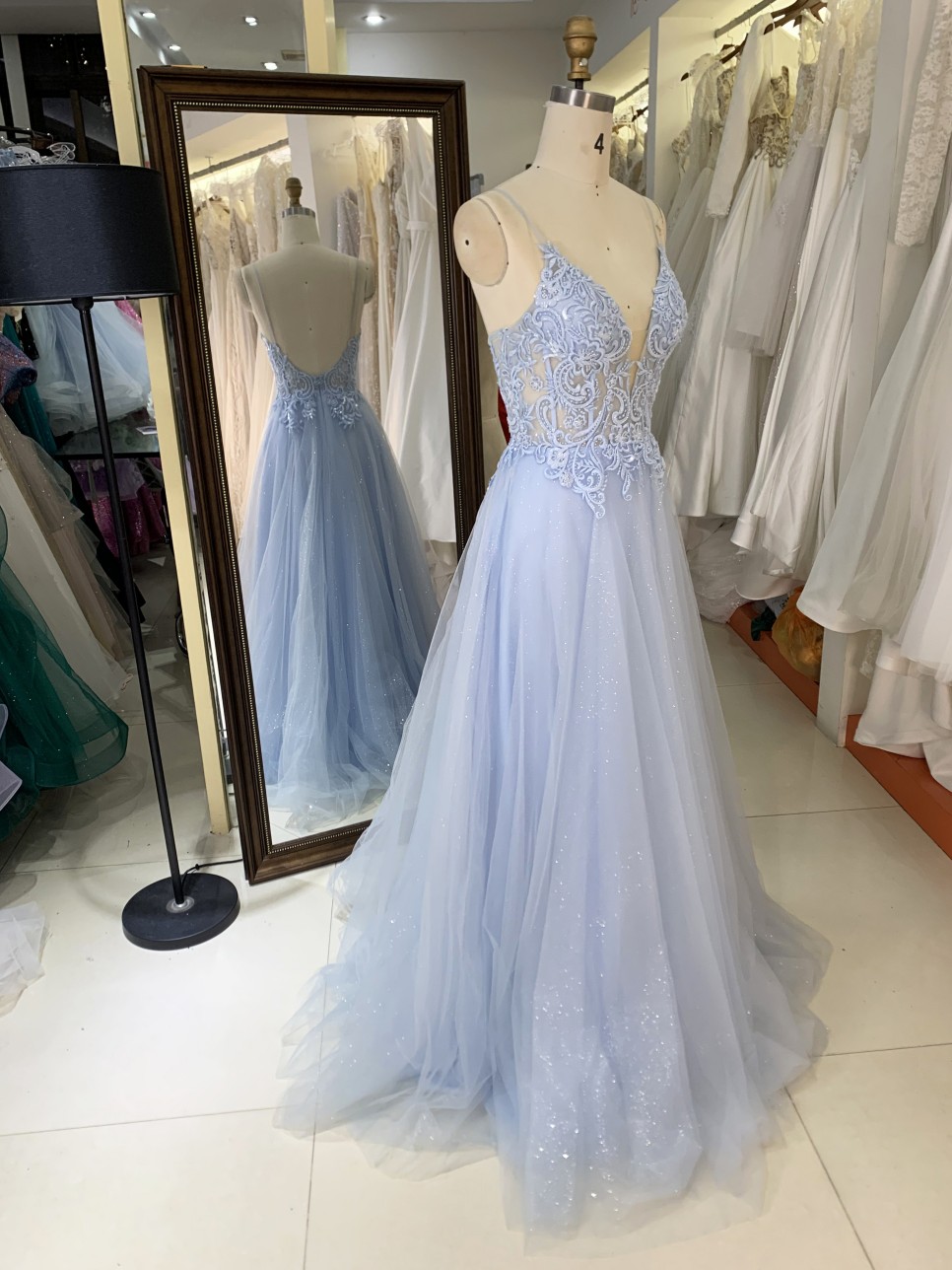 2025 New sexy elegant long prom dresses straps baby blue A line skirt wholesale gowns evening dresses for bride prom dress girl