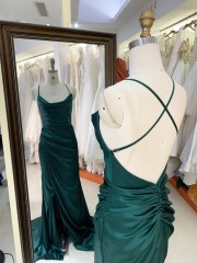 2025 Women Elegant Prom Dress Elegant Sleeveless Satin Corset Pleat Satin Dress Maxi Prom Evening Dress