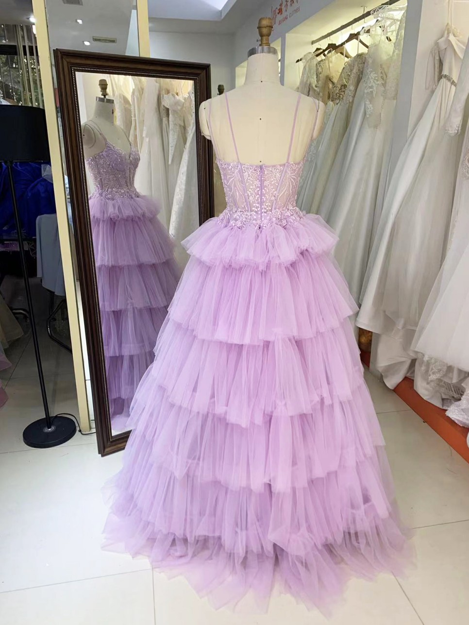 2026 Hot Designs Purple Ball Gown Wedding Dress Luxury Floor-Length Evening Dress for Women