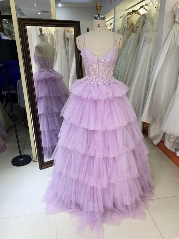 2026 Hot Designs Purple Ball Gown Wedding Dress Luxury Floor-Length Evening Dress for Women