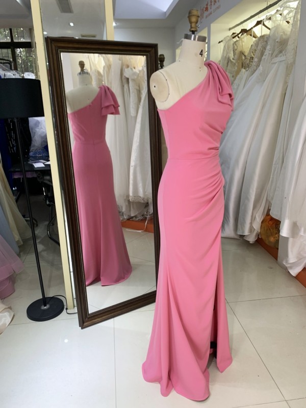 Elegant Long Evening Dress One Shoulder Floor Length High Slit Formal Party Evening Dresses Dinner Dresses Women