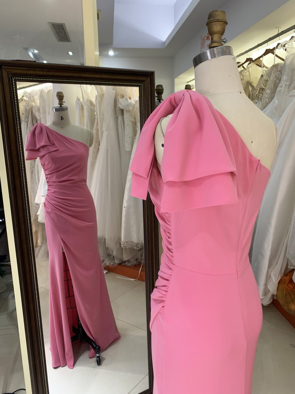 Elegant Long Evening Dress One Shoulder Floor Length High Slit Formal Party Evening Dresses Dinner Dresses Women