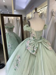 Elegant Princess Quinceanera Dresses Ball Gown Beaded 3D Flowers Party Sweet Party Dress Quinceanera
