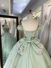 Elegant Princess Quinceanera Dresses Ball Gown Beaded 3D Flowers Party Sweet Party Dress Quinceanera