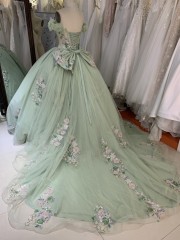 Elegant Princess Quinceanera Dresses Ball Gown Beaded 3D Flowers Party Sweet Party Dress Quinceanera