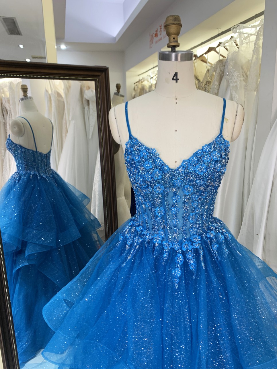 Tulle Prom Dress Women High Waist Lace Appliques Pleated Evening Dresses Long Prom Evening Gown Dress