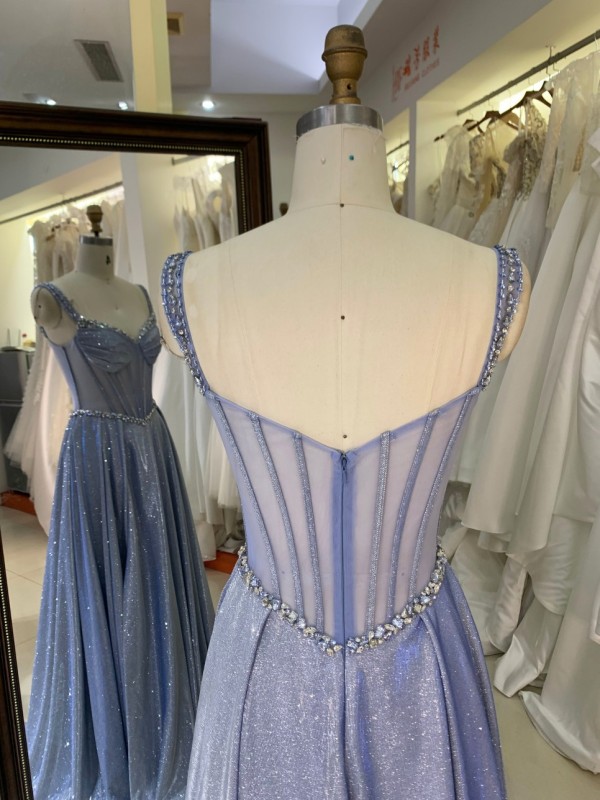 2026 Factory Wholesale Elegant Long Prom Dresses with Rhinestone Floor-length Evening Dress for Party