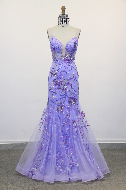 2025 New Trendy Floral Prom Dress American New Party Sequin Mermaid Evening Dresses 2026 Women Prom Dress