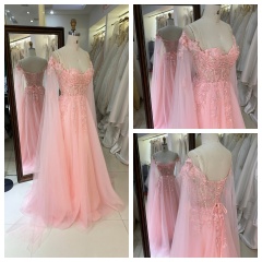 Sparkle Pink A-Line Evening Party Gown Glitter Spaghetti Strap Sweetheart Crystal Prom Dress Sweep Floor-Length Princess