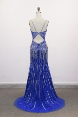 New America Wholesale LA Brand Beading Chain Long Evening Dresses Crystal Women's Clothing Prom Dresses